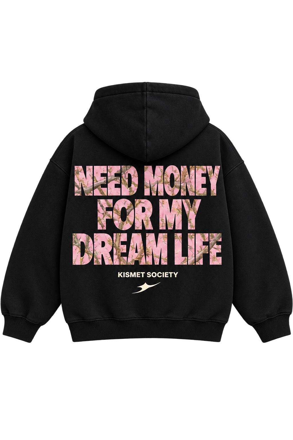 Dream Life Hoodie Negro - espalda