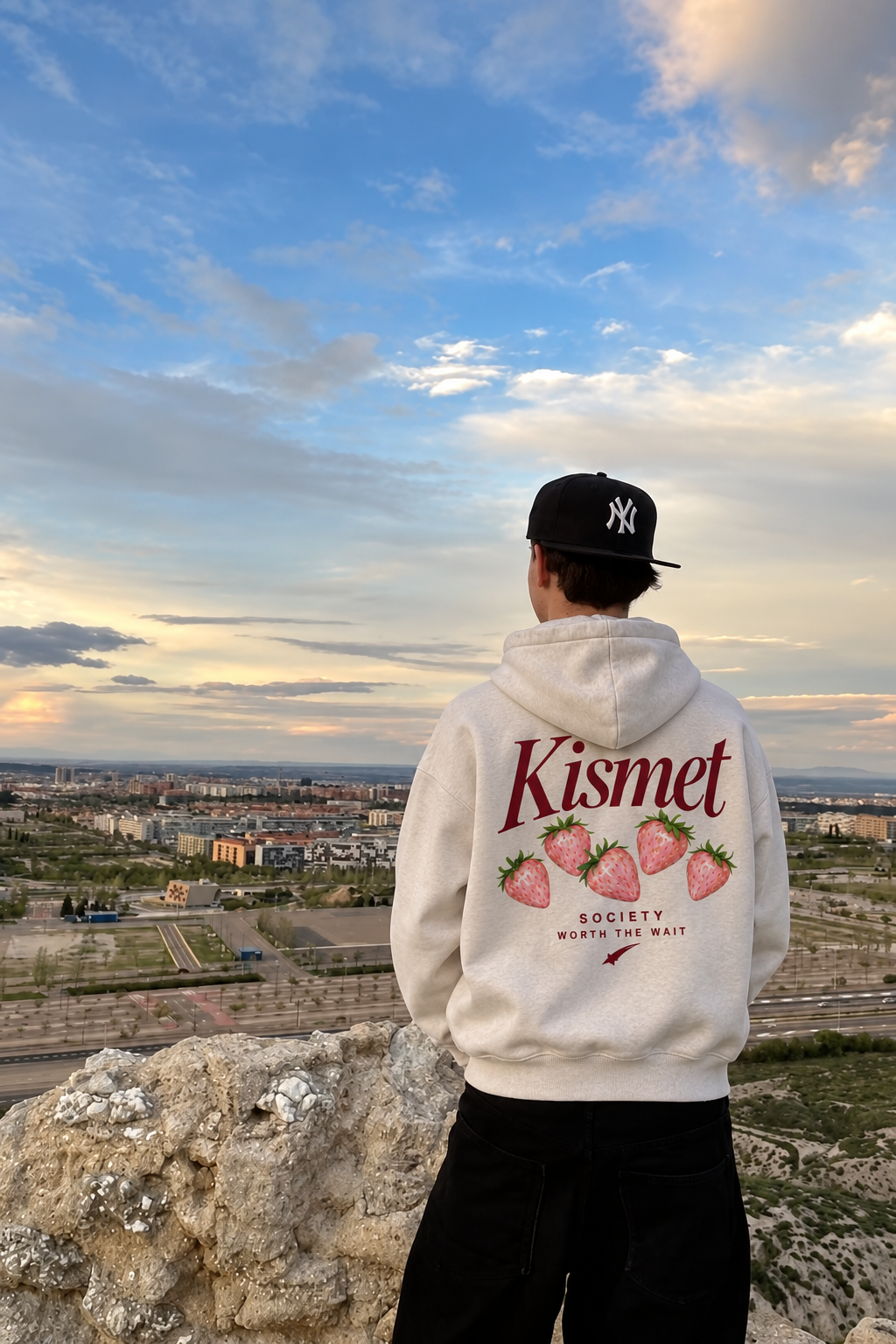 Worth The Wait Hoodie Hueso - puesta