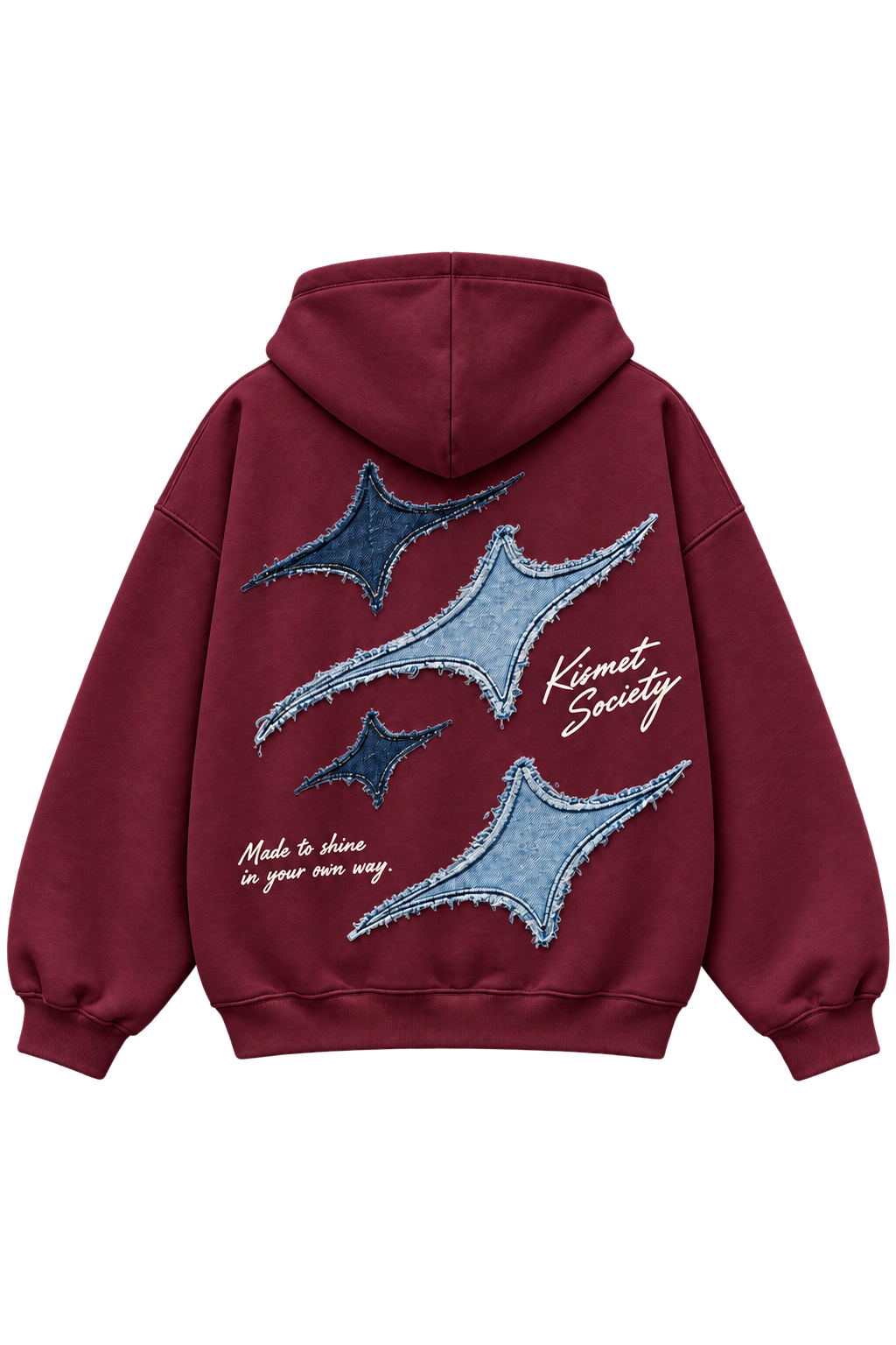 Made To Shine Hoodie Vino - espalda