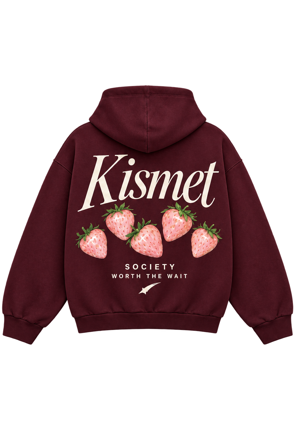 Worth The Wait Hoodie Vino - espalda