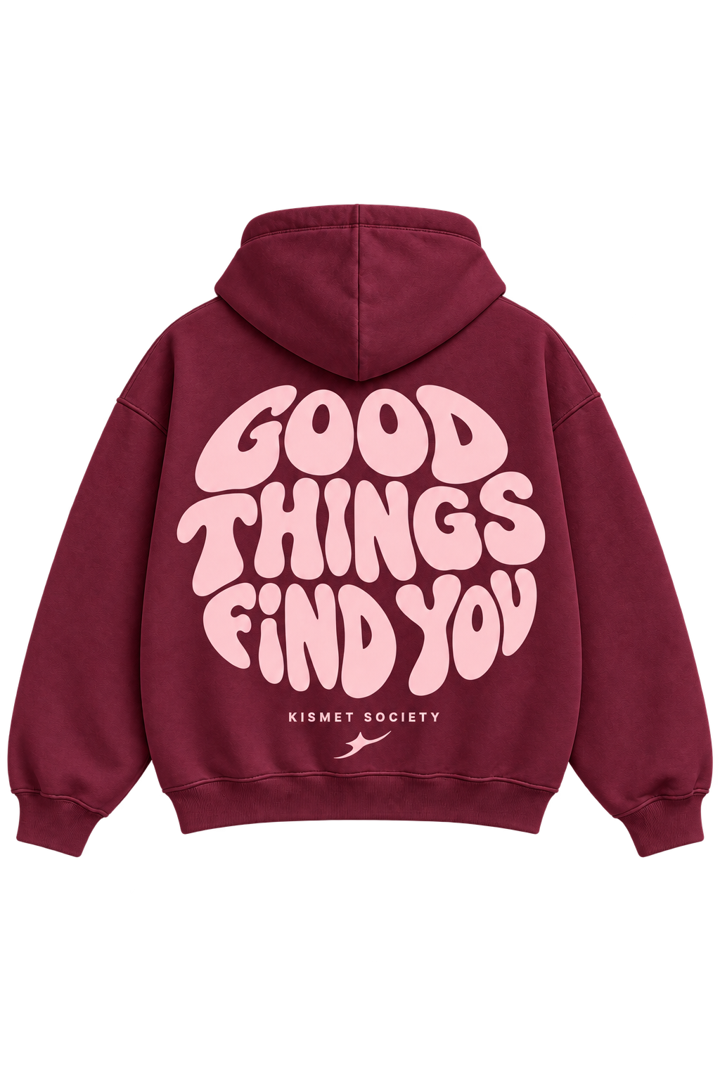 Good Things Find You Hoodie Vino - espalda