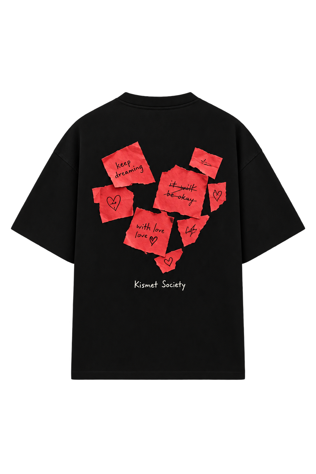 Love Notes Tee Negro - espalda