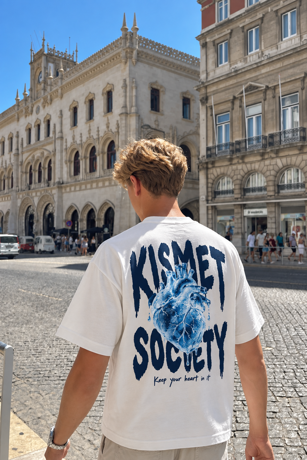 Keep Your Heart In It Tee Hueso - puesta