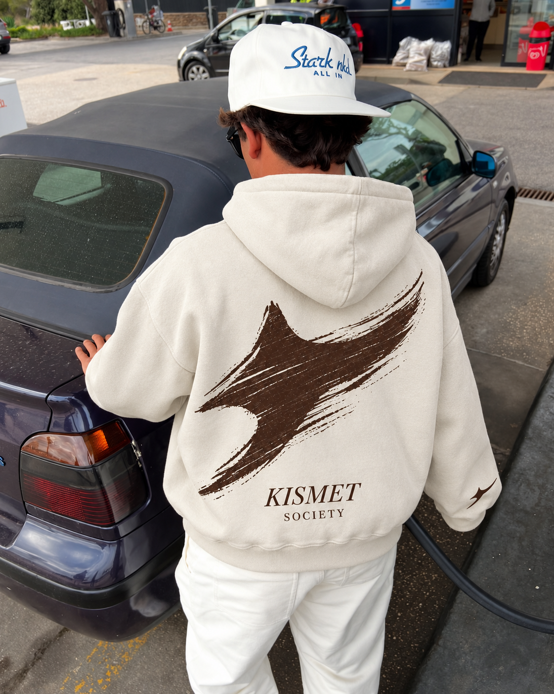 Shooting Star Hoodie Hueso - puesta