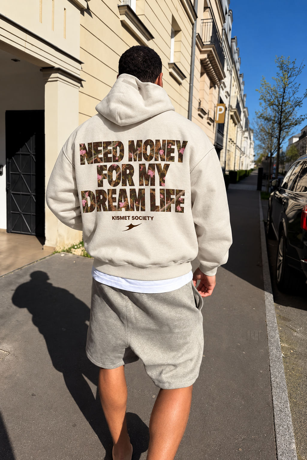 Dream Life Hoodie Hueso - puesta