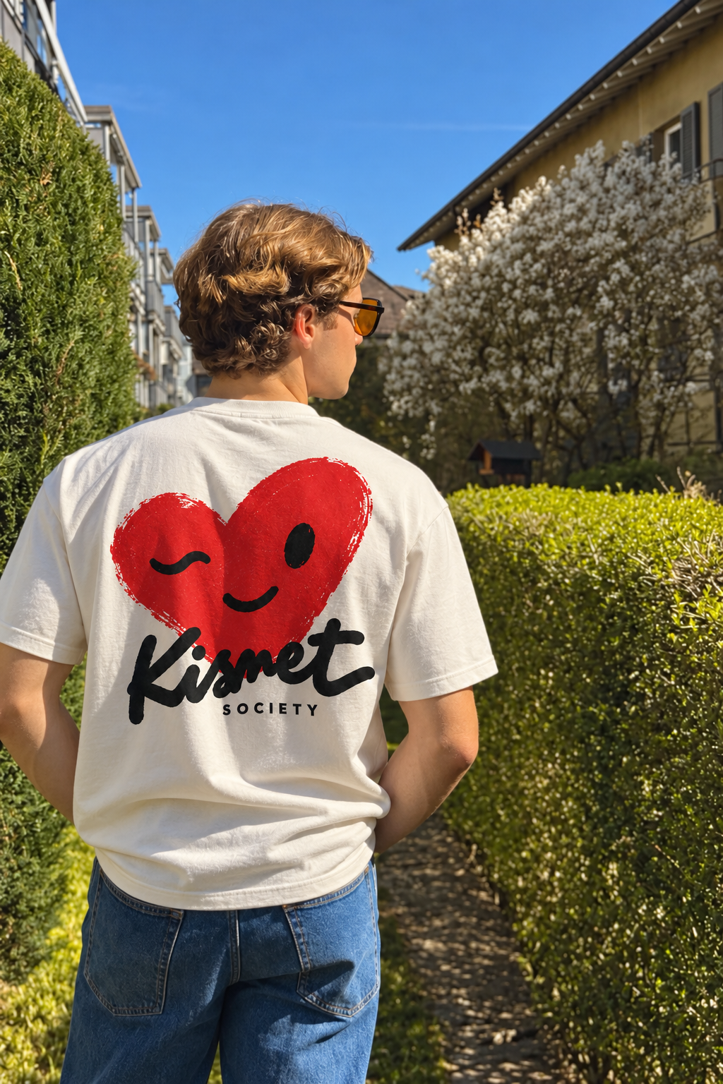 Lucky Heart Tee Hueso - puesta