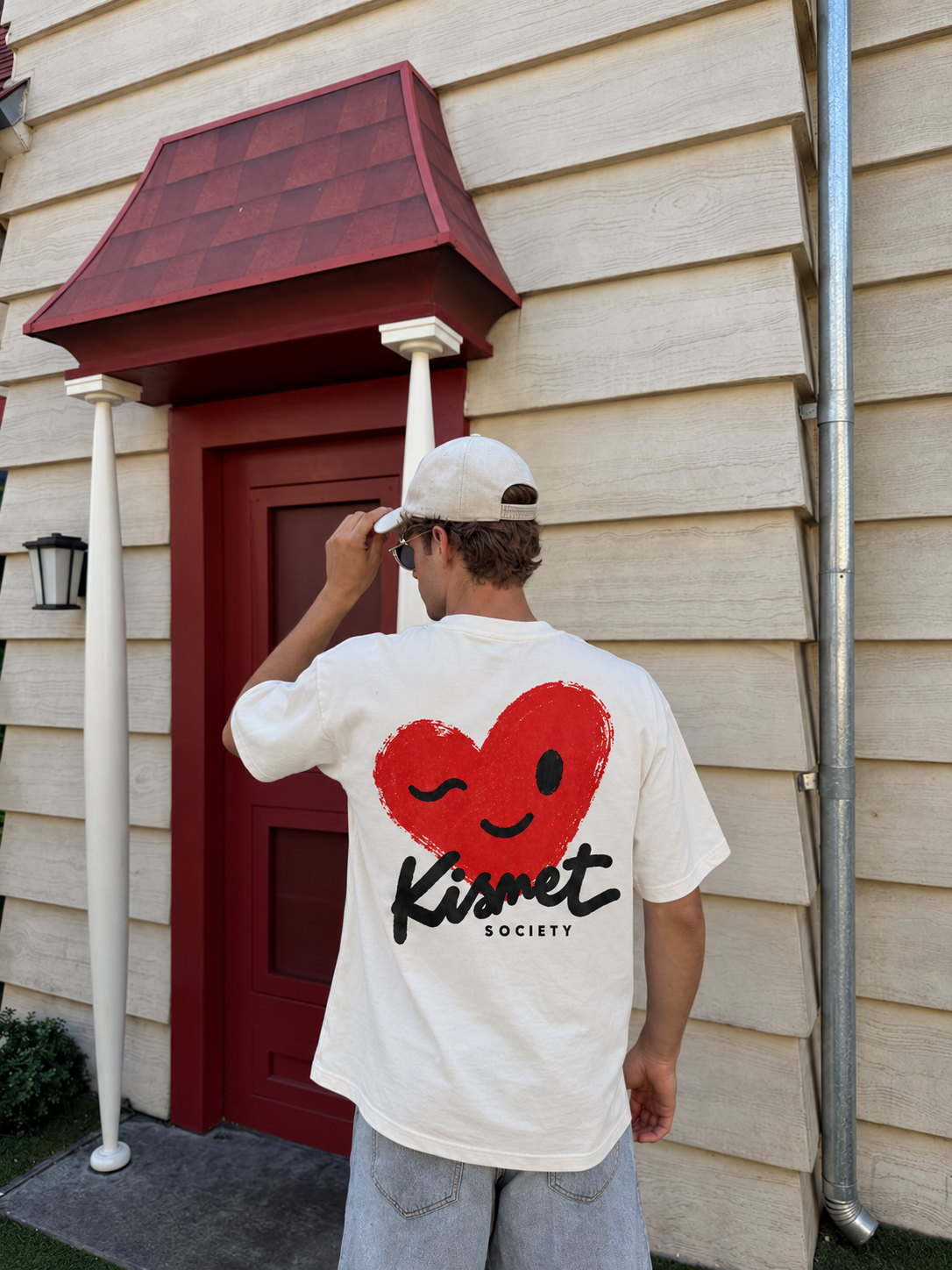 Lucky Heart Tee Hueso - puesta